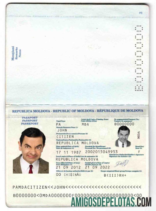 Passaporte da Moldávia (2011 2014) baixar para verificação